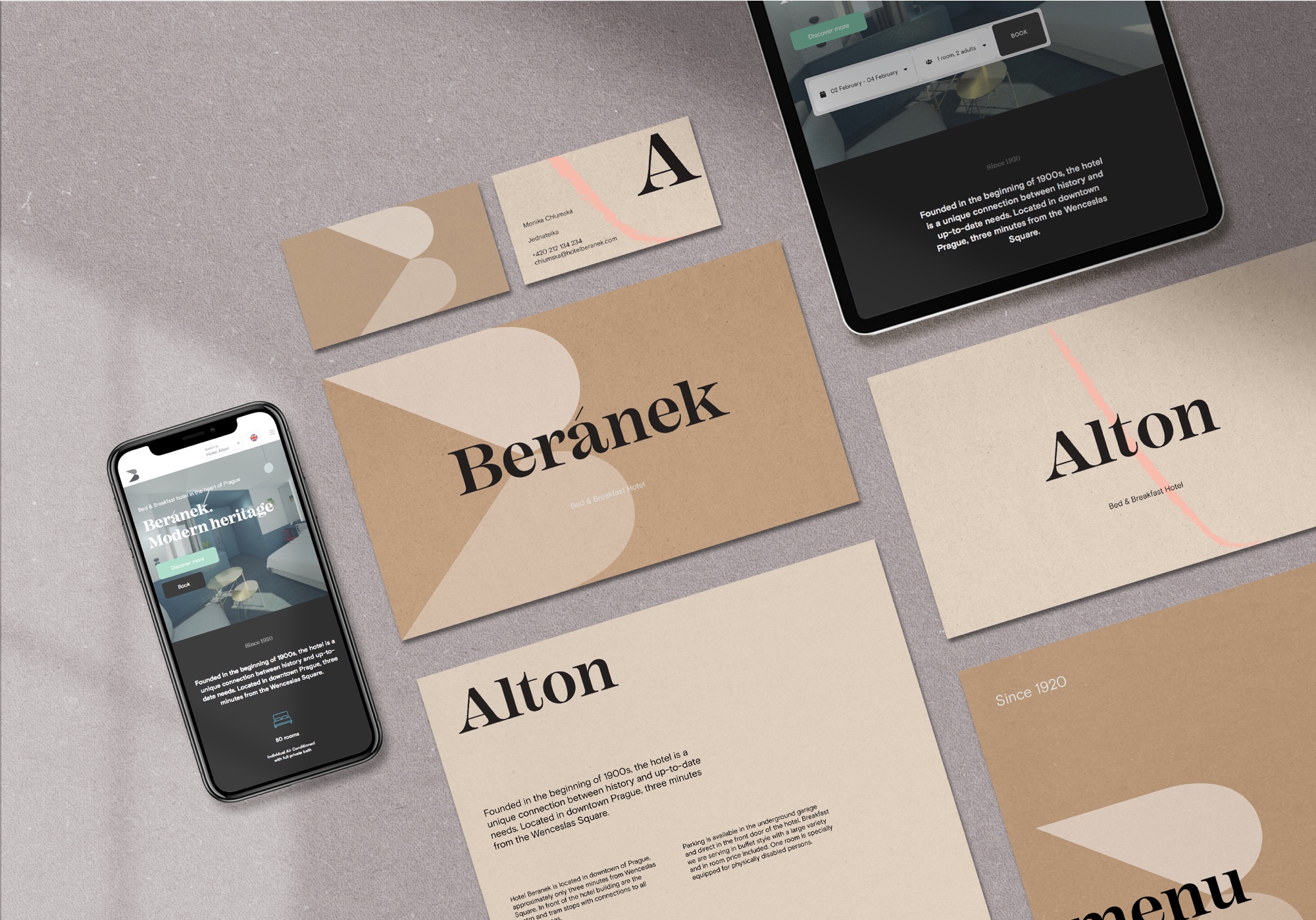 Hotel Beránek Alton Branding Website